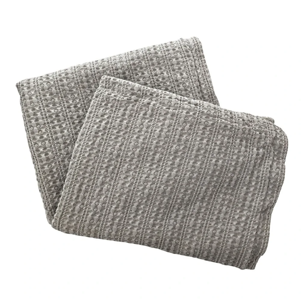 Crate and Barrel Tessa Standard‎ Sham Flax Beige Waffle Weave Linen Blend Modern